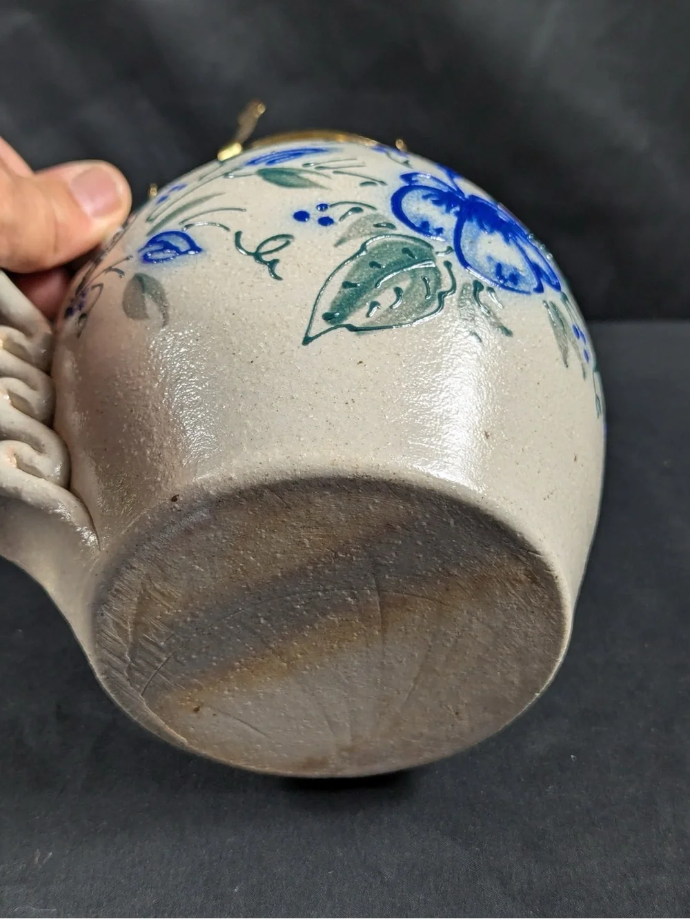 Salmon Falls Pottery Summer Garden Oil Lantern with Hand-Painted Design